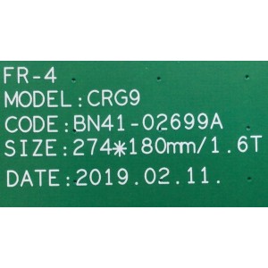 MAIN PARA MONITOR QHD QLED CURVO SAMSUNG / NUMERO DE PARTE BN94-13411D / BN41-02699A / T058C-537A / BN4102699A / BN9413411D / PANEL CY-PR490LLHV1H / MODELO LC49RG90 / LC49RG90SSNXZA CA03